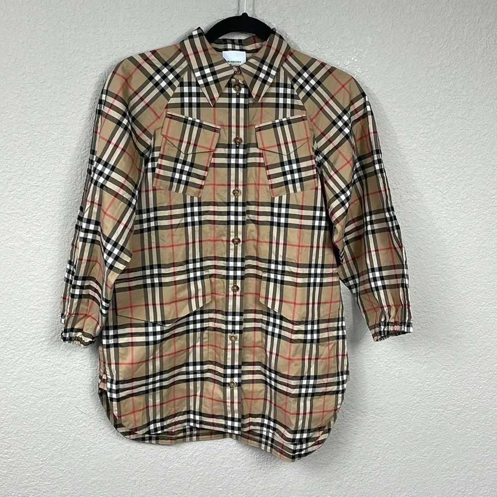 New Burberry London Girls Teigan Archive Check Shirt Dress Nova Plaid